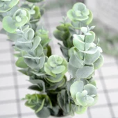 Nettenevime Yapay Çiçek Okaliptus Şimşir Demeti Pudralı Pastel Yeşil Garnitür Aradal Dekoratif Yapay Bitki thumbnail 2