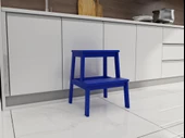 Basamaklı Ahşap Tabure Mavi Renk - 2
