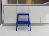 Basamaklı Ahşap Tabure Mavi Renk - 1