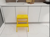 Basamaklı Ahşap Tabure Sarı Renk - 4