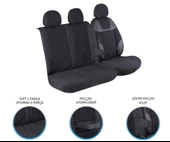 Ford Transit 2013 ve Sonrası 2+1 Ön Koltuk Kılıf Seti Alkantra Siyah Dikiş - 2