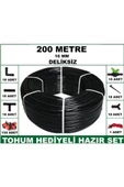 16 mm Deliksiz 200 mt Bahçeniz İçin İdeal Damla Sulama Hortumu -Tohum Hediye- Hazır SET 18'li - 1