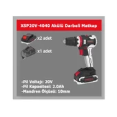 Specco Profesyonel 20V Akülü Darbeli Delme Vidalama 2A Çift Akü Çantalı XSP20V-4040 - 3