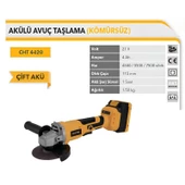 Chattel 21V Akülü Avuç Taşlama 4Ah. Çift Akü  Ø115mm 7500rpm CHT4420 - 2