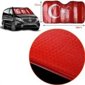 Carub Büyük Boy Türk Bayrağı Oto Ön Cam Perde Güneşlik Balonlu Vantuzlu - 1