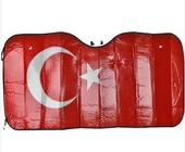 Carub Standart Boy Türk Bayrağı Oto Ön Cam Perde Güneşlik Balonlu Vantuzluzlu - 2