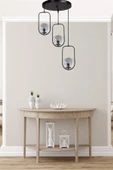 Lumexx Ahu 3 Lü Tepsili Füme Camlı Siyah Sarkıt - 1