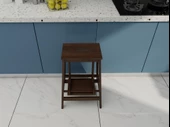 Ahşap Katlanabilir Basamaklı Tabure Ceviz Renk - 3