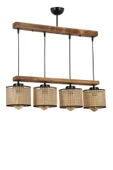 Lumexx David 4 Lü Sıralı Yanık Rattan Abajurlu Sarkıt thumbnail 1