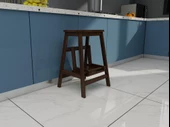 Ahşap Katlanabilir Basamaklı Tabure Ceviz Renk - 4