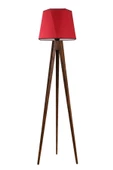Lumexx Tripod Lambader Ceviz Altıgen Kırmızı Abajurlu - 1