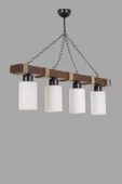 Lumexx Jasmin 4 Lü Ahşap Ceviz Silindir Opal Camlı - 2