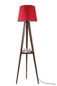 Lumexx Sehbalı Tripod Lambader Ceviz Altıgen Kırmızı Abajurlu - 1
