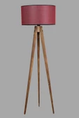 Lumexx Tripod Yanık Lambader Silindir Koyu Bordo Abajurlu - 2