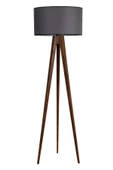Lumexx Tripod Ceviz Lambader Silindir Koyu Gri Abajurlu - 1