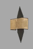 Lumexx ASLI SİYAH DİKDÖRTGEN RATTAN ABAJURLU APLİK - 3