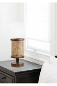 Lumexx GİZEM CEVİZ RATTAN ABAJURLU MASA LAMBASI thumbnail 1