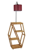 Lumexx Asos Yanık Lambader Silindir Hasir Bordo Abajurlu - 3