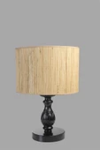 Lumexx OLİMPİYAT SİYAH SİLİNDİR BAMBU 09 ABAJURLU MASA LAMBASI - 3