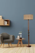 Lumexx Mayıs Ceviz Lambader Silindir Rattan Abajurlu - 1