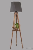Lumexx Sehbalı Tripod Lambader Yanık Altıgen Koyu Gri Abajurlu - 2
