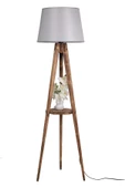 Lumexx Sehbalı Tripod Yanık Lambader Pramit Hasır Gri Abajurlu - 2