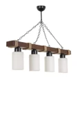 Lumexx Jasmin 4 Lü Ahşap Ceviz Silindir Opal Camlı - 1