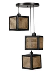 Lumexx KUMSAL 3 LÜ TEPSİLİ SİYAH RATTAN AVİZE - 1
