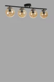 Lumexx YENİ CAN 4 LÜ SİYAH BAL CAMLI AVİZE - 4