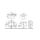 Vitra Root Classic 80 cm Gri Kapaklı Banyo Dolabı Alt Modül Lavabo 68710 thumbnail 2