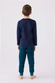 Arnetta 3165 Noel Winter Erkek Çocuk Lacivert Uzun Kol Pijama Takım - 5