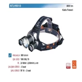 NTLigths 800 Lümen Şarjlı Kafa Feneri 10W  NTLH9018 - 2
