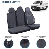 Renault Master 2+1 Ön Koltuk Kılıf Seti Siyah - 3