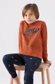 Roly Poly 3433 Wıld Erkek Çocuk Açık Tarçın Uzun Kol Pijama Takım - 1