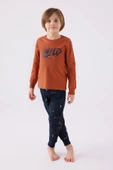 Roly Poly 3433 Wıld Erkek Çocuk Açık Tarçın Uzun Kol Pijama Takım - 5