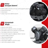 Dalgakıran 250 Lt. Kompresör 380V 3Kw/4Hp Tek Kademeli 7 Bar D4-300 - 2