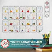 Resimli Türkçe Alfabe, Yüzeye Zarar Vermeyen Sihirli Akıllı Kağıt Yazı Tahtası, Alfabe Öğreniyorum - 1