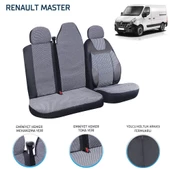 Renault Master 2+1 Ön Koltuk Kılıf Seti Füme - 3