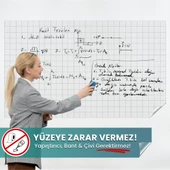 Kareli Şeffaf, 120x150 Cm, Yapışkansız Tutunan, Not Belge Fotoğraf Tutucu Özellikli Yazı Tahtası thumbnail 1