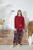 Sevim 15450 Kadın Nakışlı Uzun Kol Pijama Takım - 1