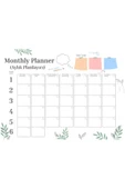 Monthly Planner Statik Elektriklenme ile Kendiliğinden Tutunan Akıllı Kağıt (Kağıt Not Tutucu) - 2