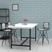 Knsz ufak boy tel bar sandalyesi 1 li uslu syhbyz kolçaklı sırt minderli 55 cm oturma yüksekliği mutfak bahçe cafe ofis thumbnail 3