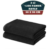 ModaCar 2'li Mikrofiber El Yüz Spor Havlusu 50x90 Siyah - 1