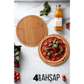 ModaCar Pizza Sunum ve Kesim Tahtası 4 ADET - 1