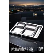 ModaCar Çelik Tabldot Tepsi 10 ADET - 1