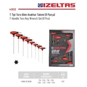 İzeltaş 8 Parça T Tipi Torx Allen Anahtar Takımı Torx Set 4909 00 8108 - 1