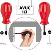 ModaCar High-Torque Avuçiçi DÜZ-YILDIZ Uçlu Tornavida Seti - 1