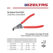 İzeltaş 85-140 mm Arası Eğri Dış Segman Pensesi 3311 12 0275 - 2