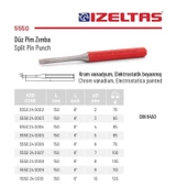 İzeltaş 3 mm. Düz Pim Zımba 5550 24 0003 - 2