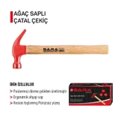 Sara 600 Gr. Ağaç Saplı Çatal Çekiç S528 - 1
